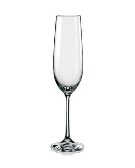 Crystalex Sada 6 sklenic na šampaňské Viola z kvalitního bezolovnatého křišťálu.