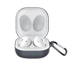 Techsuit Silikonové měkké pouzdro s uchytem pro Samsung Galaxy Buds FE / 2 Pro / 2 / Live / Pro - Černá KP30197