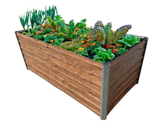 Garden King Vyvýšený záhon AGRO BED 200 x 77 x 100 cm, 3D design dřevo, kov, samostatně