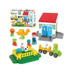 Mochtoys Mochtoys Stavebnice Ježky Pin Bricks Farma V Kartonu 100 El. + 3 Figurky