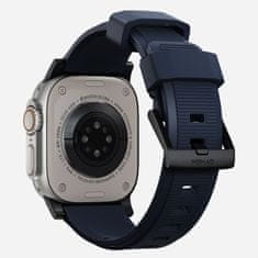 Nomad Rugged Band - Odolný řemínek pro Apple Watch 45 / 49 mm, atlanticky modrý s černou barvou