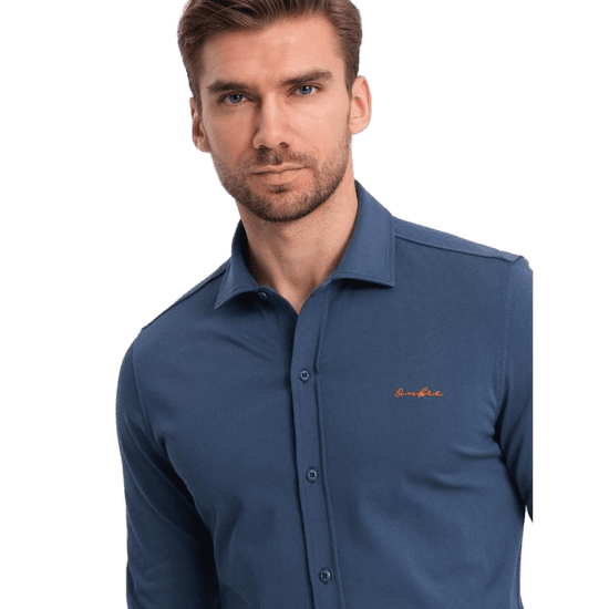 OMBRE Pánská košile REGULAR modrá MDN124773