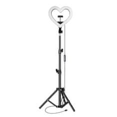 MG Heart Ring kruhové LED světlo 12'' + stativ 2.1 m, černý