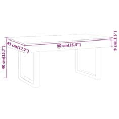 Vidaxl Konferenční stolek světle hnědý a černý 90x45x40 cm MDF železo