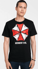 CurePink Pánské tričko Resident Evil: Umbrella (L) černé bavlna