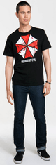 CurePink Pánské tričko Resident Evil: Umbrella (L) černé bavlna