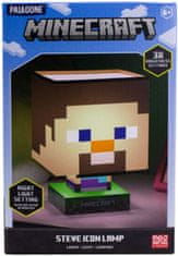 CurePink Plastová dekorativní 3D lampa Minecraft: Steve Icon (výška 26 cm)