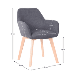 KONDELA Designové křeslo, tmavě šedá/buk, CLORIN NEW