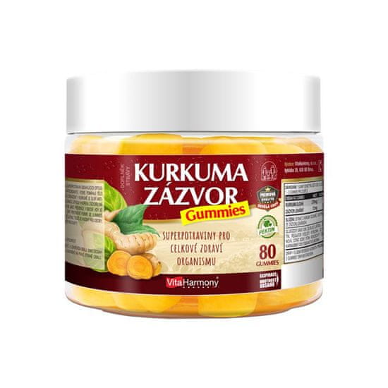 VitaHarmony XXL Kurkuma & Zázvor Gummies, 80 gummies