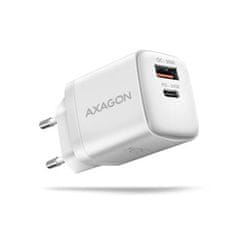 AXAGON ACU-PQ30W Sil nabíječka do sítě 30W, 2x port (USB-A + USB-C), PD3.0/PPS/QC4+/AFC/Apple, bílá