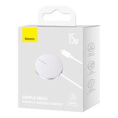 BASEUS Bezdrátová nabíječka do sítě Simple Mini3 15W USB-C bílá