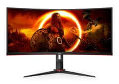 AOC LCD herní CU34G2XP 34" zakřivený VA 21:9 FreeSync/3440x1440@180Hz/1ms/400cd/80mil:1/2xHDMI/2xDP/4xUSB/VESA