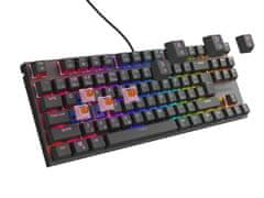 Genesis tichá herní klávesnice THOR 303/TKL/RGB/Outemu Peach/Drátová USB/CZ-SK layout/Černá