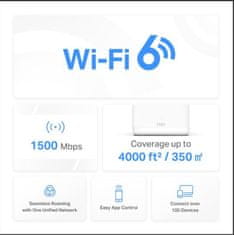 TP-Link WiFi router Mercusys Halo H60X(2-pack) WiFi 6, AX1500, 3x GLAN2,4/5 GHz