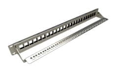 Solarix 19" modulární neosazený patch panel 24 portů 1U SX24M-0-STP-BK-UNI-N