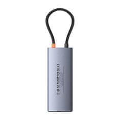 BASEUS hub Series 2 USB 6v1 (USB-C/HDMI4K60Hz/USB-C(10Gbps)/USB-A(10Gbps)/RJ45/USB-C(PD) šedý