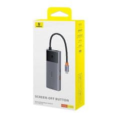 BASEUS hub Series 2 USB 6v1 (USB-C/HDMI4K60Hz/USB-C(10Gbps)/USB-A(10Gbps)/RJ45/USB-C(PD) šedý