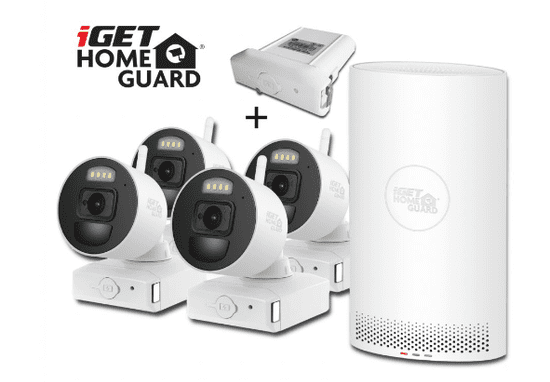 iGET HOMEGUARD HGNVK88004P + náhradní baterie ZDARMA, Homeguard NVR 8CH + 4x kamera BUNDLE