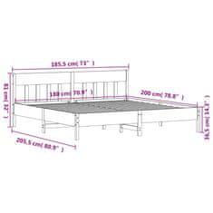 Vidaxl Postel bez matrace bílá 180 x 200 cm masivní borovice