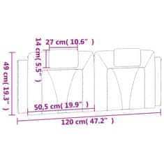 Vidaxl Polštář na čelo postele černý 120 cm umělá kůže