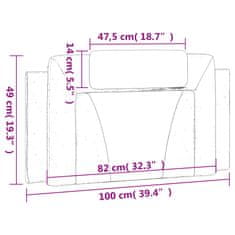 Vidaxl Polštář na čelo postele cappuccino 100 cm umělá kůže