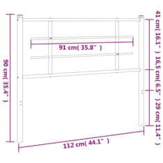 Greatstore Kovové čelo postele bílé 107 cm