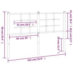 Greatstore Kovové čelo postele bílé 135 cm