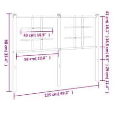 Vidaxl Kovové čelo postele bílé 120 cm