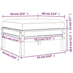 Vidaxl Zahradní podnožka s poduškou impregnované borové dřevo