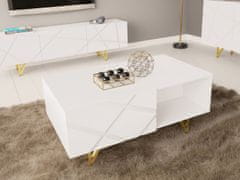 Veneti Konferenční stolek ROANA - bílý / lesklý bílý