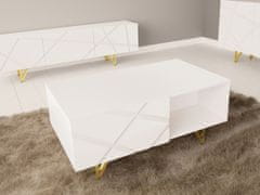 Veneti Konferenční stolek ROANA - bílý / lesklý bílý