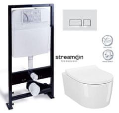 KOUPELNYMOST Předstěnový instalační systém s chromovým matným tlačítkem 20/0040 + wc cersanit inverto + sedátko duraplast soft-close (PRIM_20/0026 40 IN1)