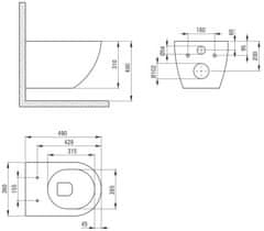 KOUPELNYMOST Alcadrain renovmodul - předstěnový instalační systém bez tlačítka + wc deante jasmin se sedátkem rimless (AM115/1000 X JA1)