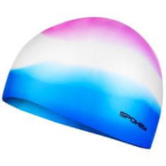 Spokey ABSTRACT Silikonová plavecká čepice, růžovo-bílo-modrá