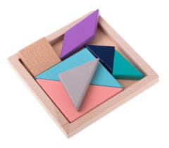 WOWO Tangram Puzzle Dřevěné Skládačky o Rozměrech 11,5cm x 11,5cm