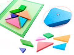 WOWO Magnetická Kniha Puzzle Tangram s 3D Bloky pro Kreativní Zábavu
