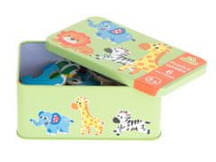 WOWO Safari Zvířátka - Puzzle v Plechové Krabičce, 25 Dílků