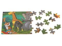 WOWO Puzzle pro děti s motivem džungle, 60 dílků, baleno v plechovce