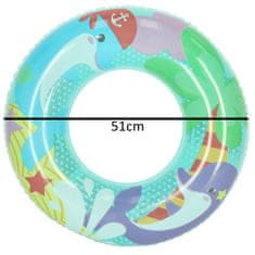 WOWO Bestway 36113 - Nafukovací Plavecký Kruh s Delfíny, 51 cm, pro Děti 3-6 let, Max. Zátěž 60 kg