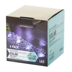 WOWO 4ks Solární Pozemní Zahradní Lampy s 8 LED, Studená Bílá Barva