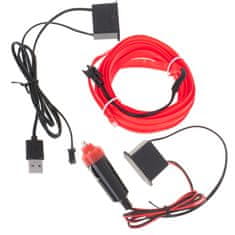 KIK KX4956 LED ambientní osvětlení do auta / auto USB / 12V páska 3m červená