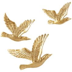 Weltbild Weltbild Nástěnná dekorace Zlatí ptáci, sada 3 ks