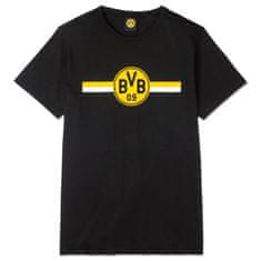 FotbalFans Tričko Borussia Dortmund, černé, bio-bavlna | M