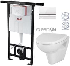 KOUPELNYMOST Alcadrain jádromodul - předstěnový instalační systém s bílým/ chrom tlačítkem m1720-1 + wc cersanit cleanon parva + sedátko (AM102/1120 M1720-1 PA1)