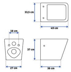 Cersanit pod. systém aqua 52 pneu s qf + tlačítko square chrom + wc rea raul rimless + sedátko (S97-062 SQCR RA1)