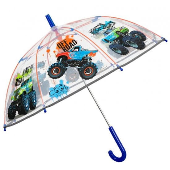 Perletti Cool Kids, Dětský reflexní deštník Trucks Transparent, 15637