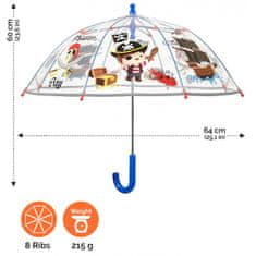 Perletti Cool Kids, Dětský reflexní deštník Piráti Transparent, 15602