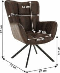 KONDELA Designové otočné křeslo, hnědá/černá, KOMODO