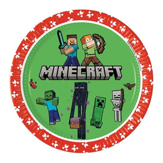 Procos Papírové talíře Minecraft TNT 23cm 8ks