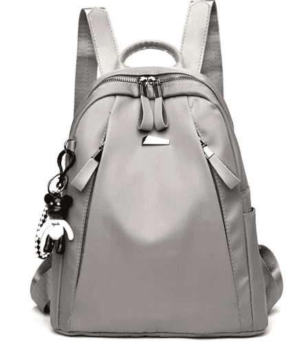 Camerazar Dámský městský batoh nepromokavý šedý, syntetická tkanina, 32x35x13 cm